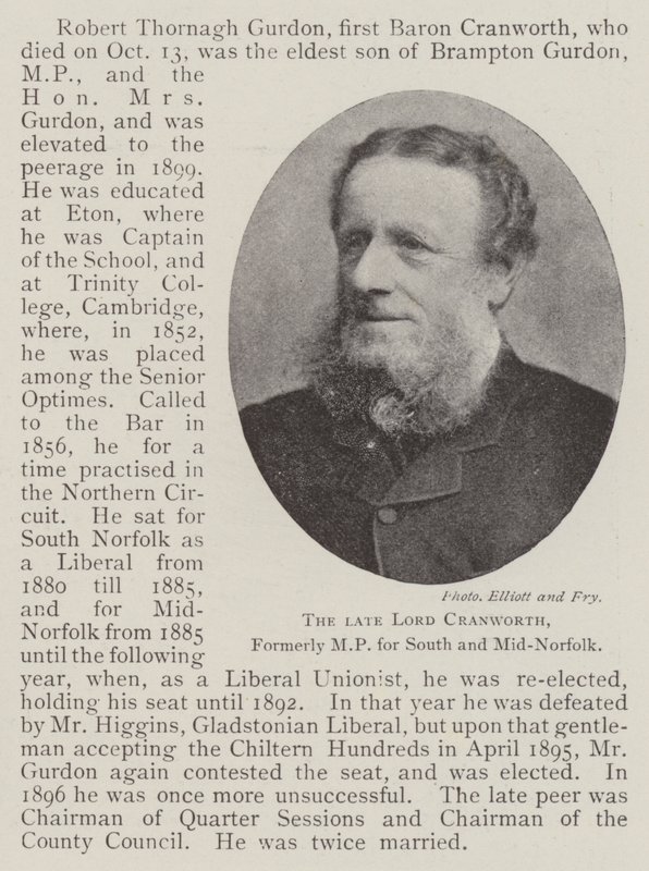 Le défunt Lord Cranworth, ancien député du sud et du centre du Norfolk - English Photographer