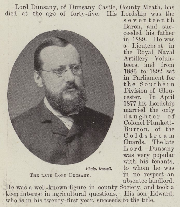 Feu le Lord Dunsany - English Photographer