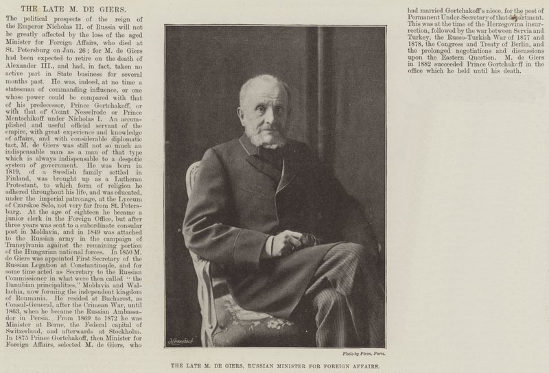 Feu M. de Giers, ministre russe des Affaires étrangères - English Photographer