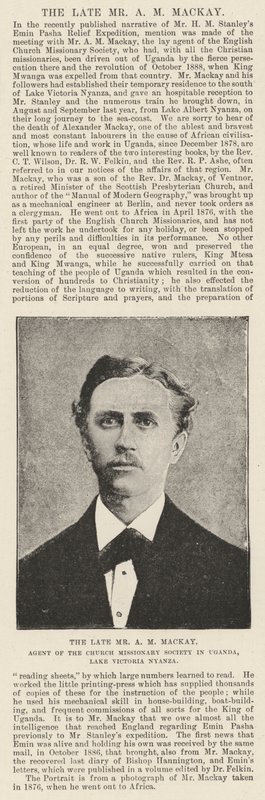 Feu M. A M Mackay, agent de la Church Missionary Society en Ouganda, lac Victoria Nyanza - English Photographer