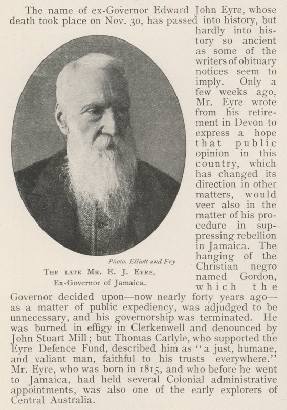 Feu M. E J Eyre, ancien gouverneur de la Jamaïque - English Photographer