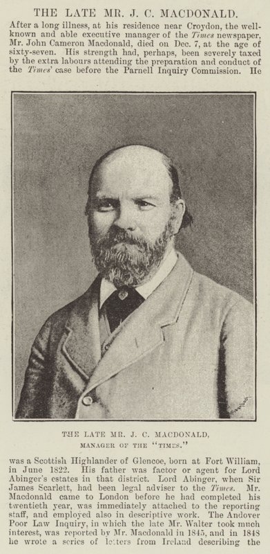 Feu M. J C Macdonald, directeur du Times - English Photographer