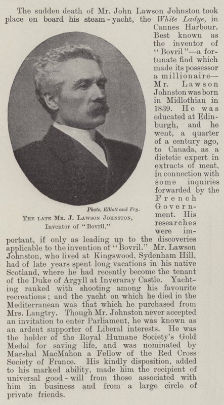 Feu M. J Lawson Johnston, inventeur du Bovril - English Photographer