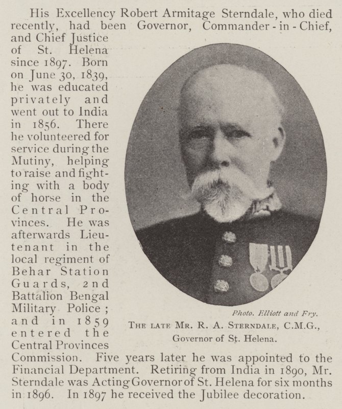 Le défunt M. R A Sterndale, CMG, gouverneur de Sainte-Hélène - English Photographer