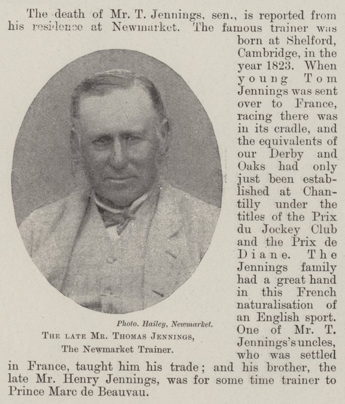 Feu M. Thomas Jennings, entraîneur de Newmarket - English Photographer