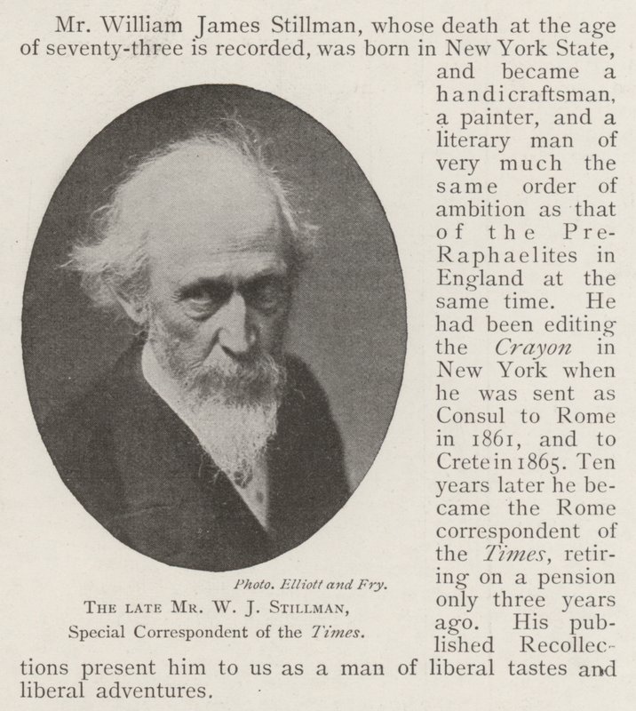 Feu M. W J Stillman, correspondant spécial du Times - English Photographer