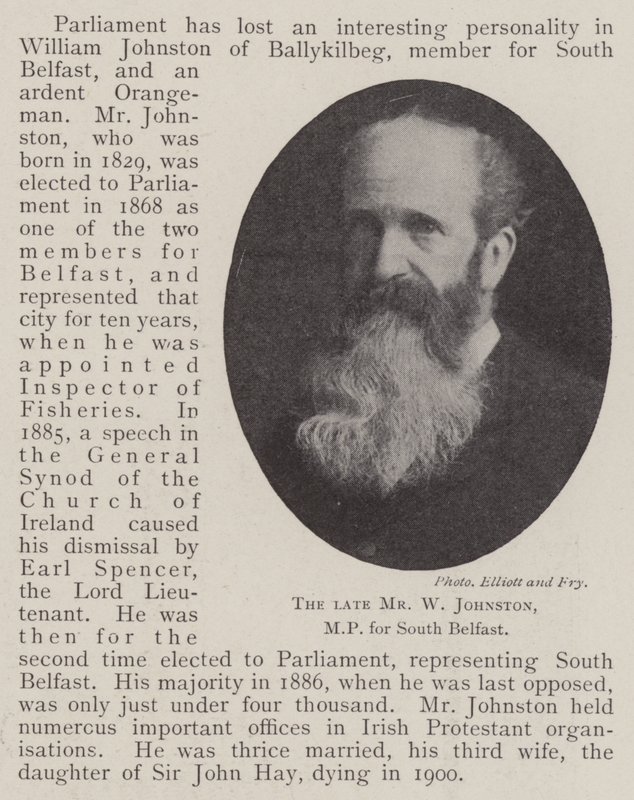 Le défunt M. W Johnston, député de South Belfast - English Photographer