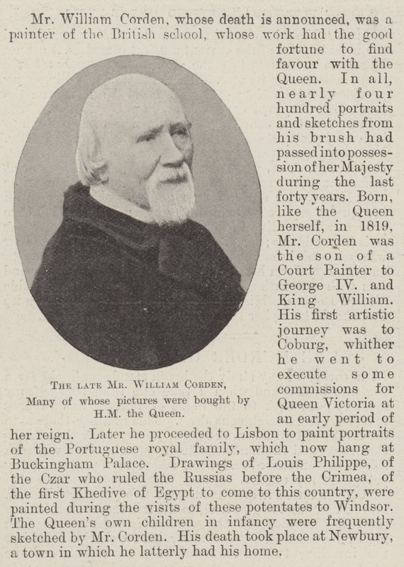 Feu M. William Corden, dont plusieurs tableaux ont été achetés par Sa Majesté la Reine - English Photographer
