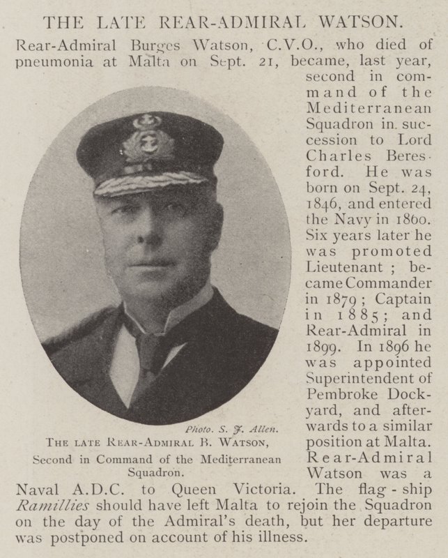 Le défunt contre-amiral B Watson, second commandant de l