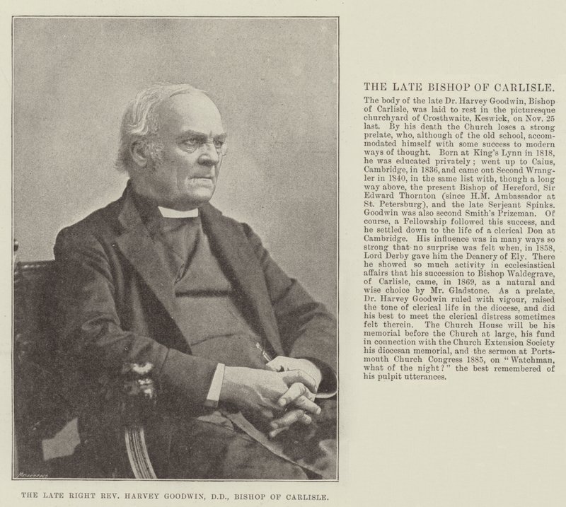 Feu le très révérend Harvey Goodwin, DD, évêque de Carlisle - English Photographer