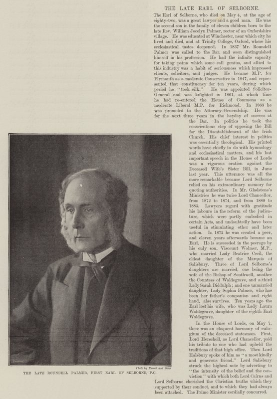 Feu Roundell Palmer, premier comte de Selborne, PC - English Photographer