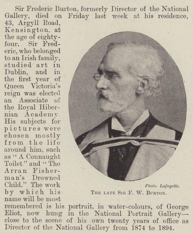 Feu Sir F W Burton - English Photographer