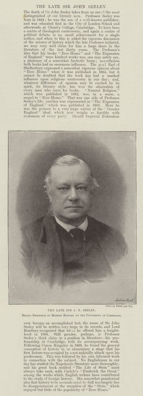 Feu Sir J. R. Seeley, professeur régent d
