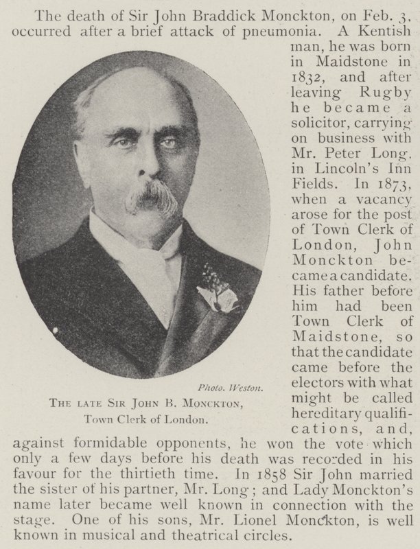 Feu Sir John B Monckton, greffier de la ville de Londres - English Photographer