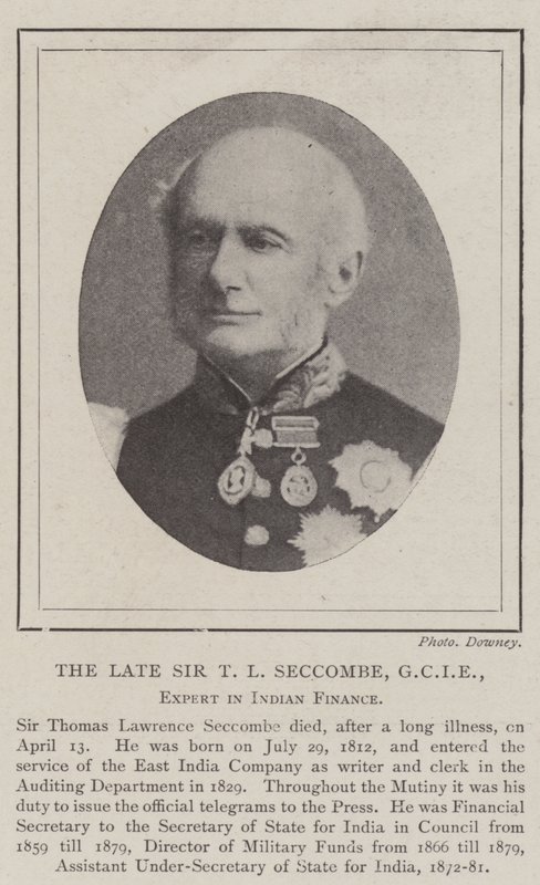 Le défunt Sir T L Seccombe, GCIE, expert en finances indiennes - English Photographer