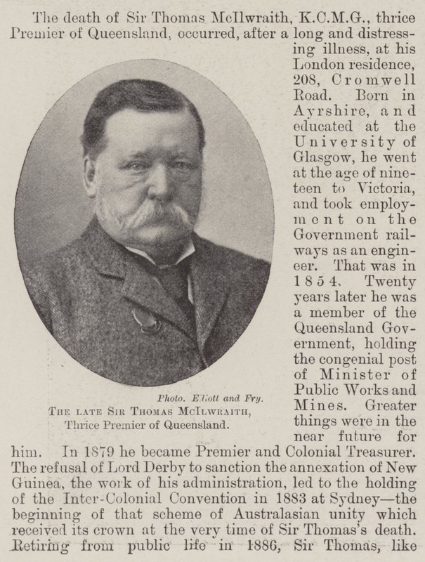 Feu Sir Thomas McIlwraith, trois fois premier ministre du Queensland - English Photographer