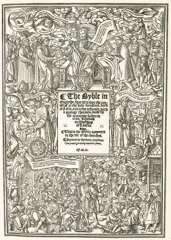 La page de titre de la Bible de Cranmer, AD 1540 - English Photographer