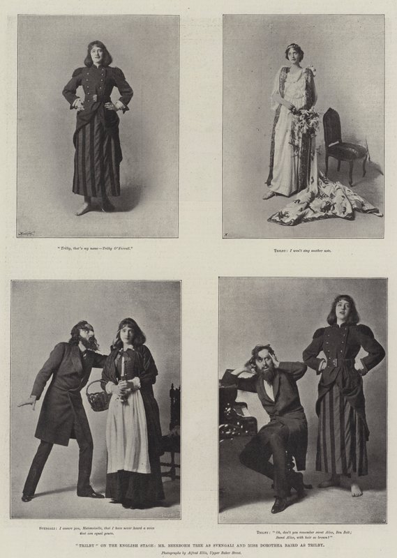 Trilby sur la scène anglaise, M. Beerbohm Tree en Svengali et Mlle Dorothea Baird en Trilby - English Photographer