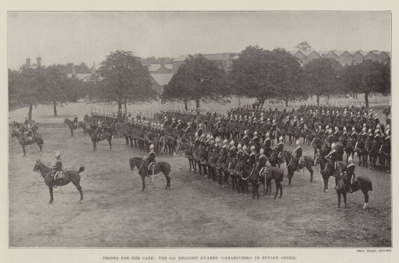 Troupes pour le Cap, les 6e Dragoon Guards (Carabiniers) en tenue de revue - English Photographer