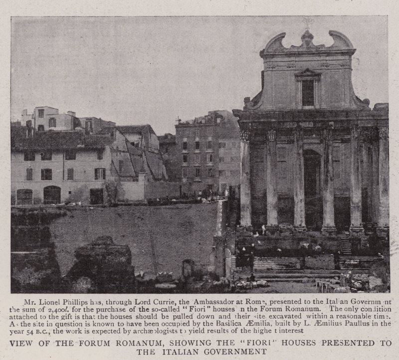 Vue du Forum Romanum, montrant les maisons Fiori présentées au gouvernement italien - English Photographer