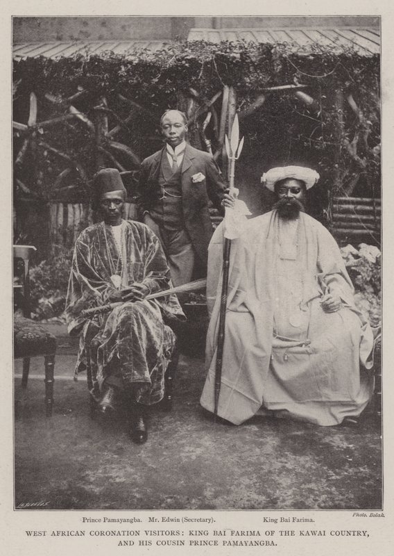 Visiteurs de la couronne ouest-africaine, le roi Bai Farima du pays Kawai, et son cousin le prince Pamayangba - English Photographer