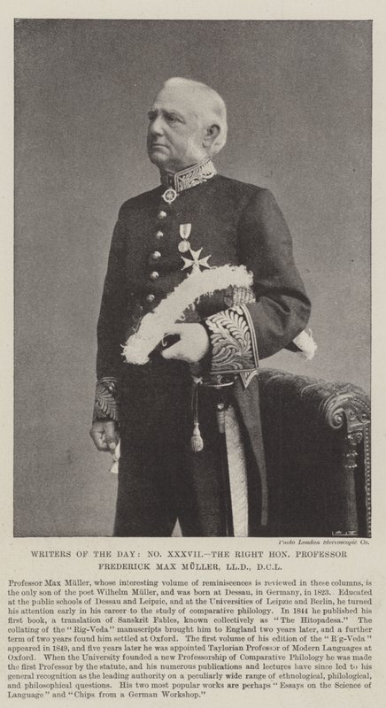 Écrivains du jour, le très honorable professeur Frederick Max Muller, LLD, DCL - English Photographer