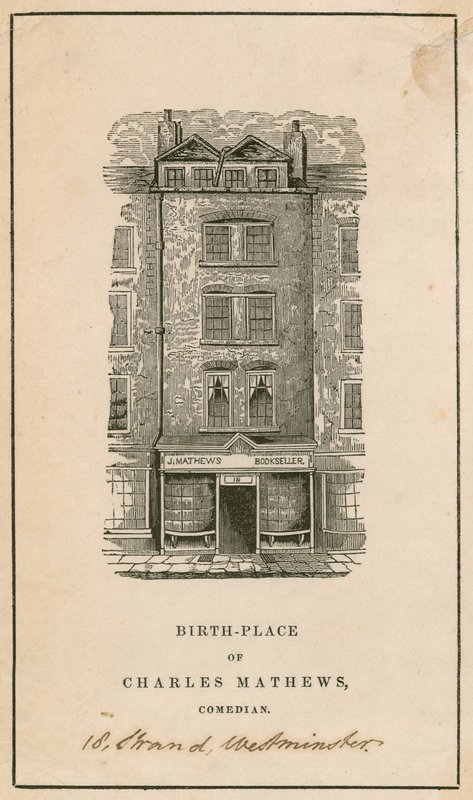 18 Strand, Westminster, Londres, lieu de naissance de Charles Matthews, comédien - English School