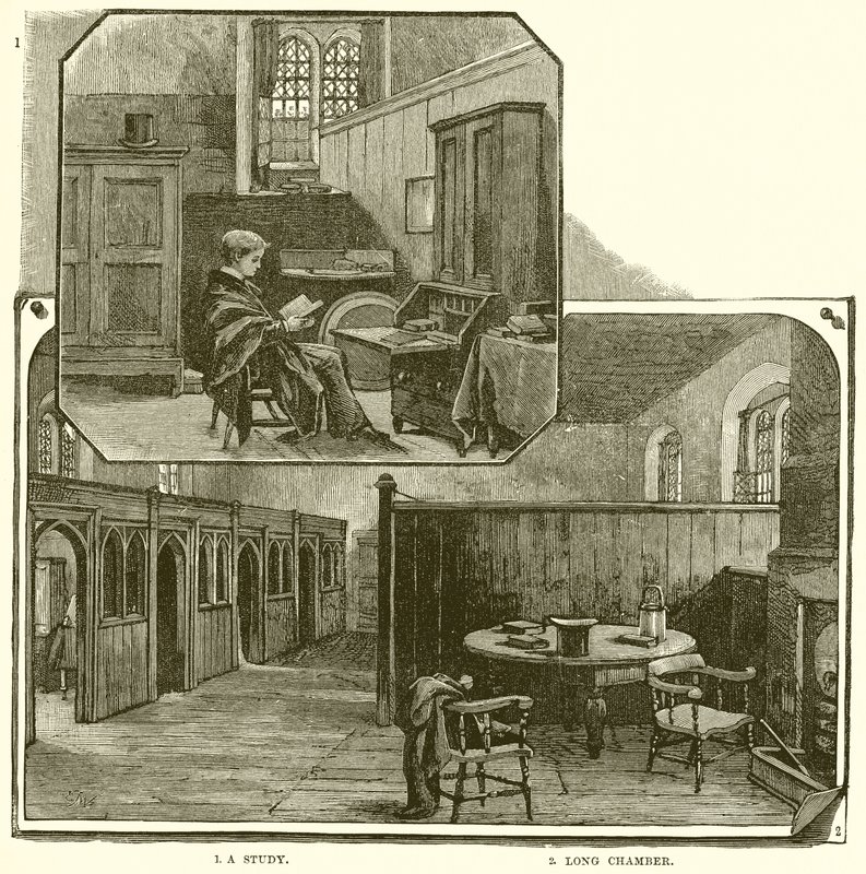 1. Une étude. 2. Longue chambre - English School