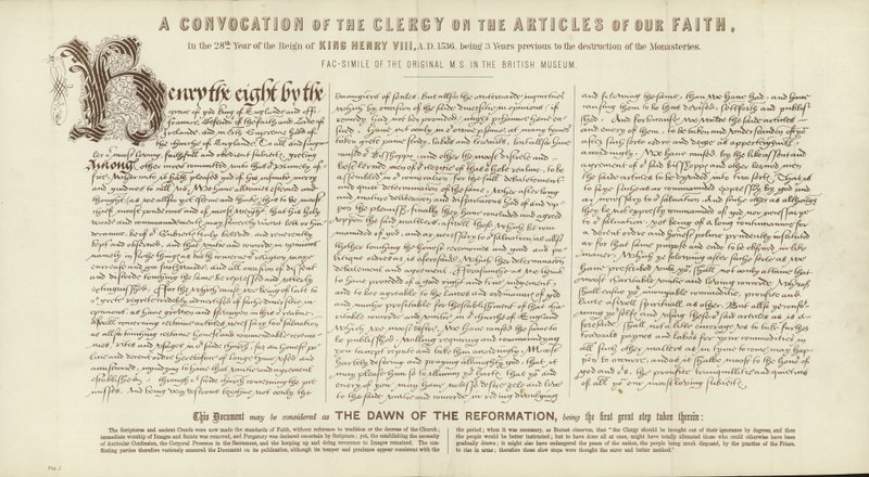 Convocation du Clergé sur les Articles de notre Foi (gravure) - English School
