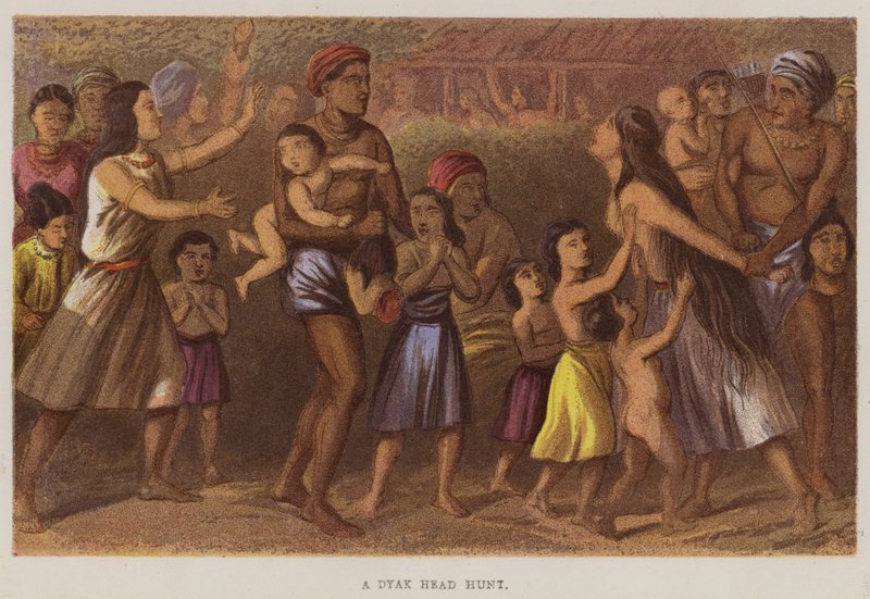 Une chasse à la tête Dyak - English School
