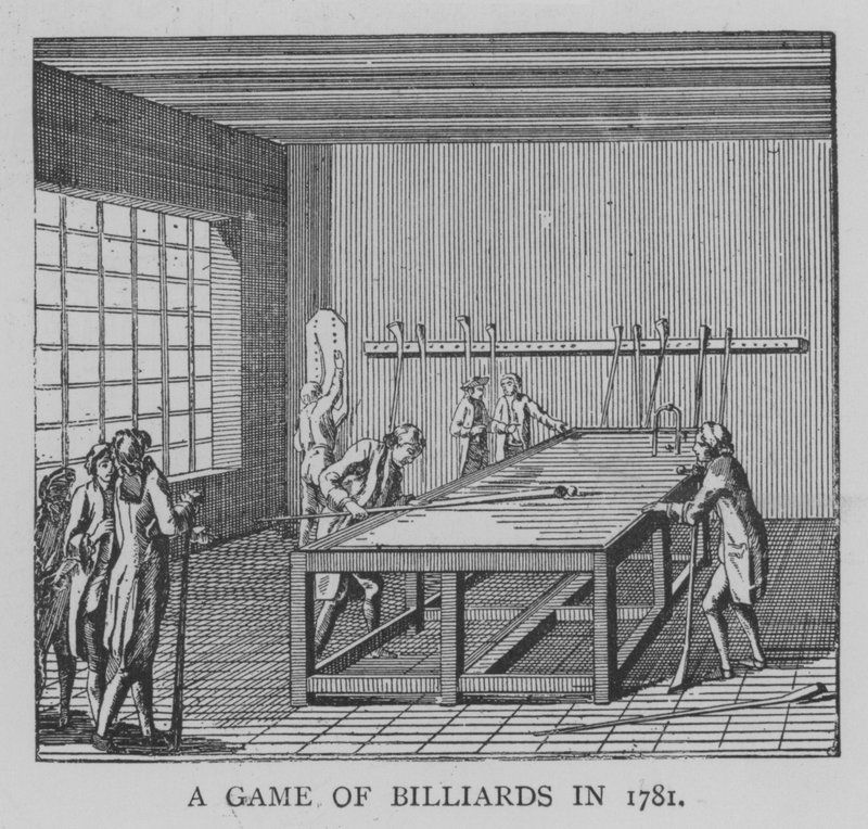 Une partie de billard en 1781 - English School