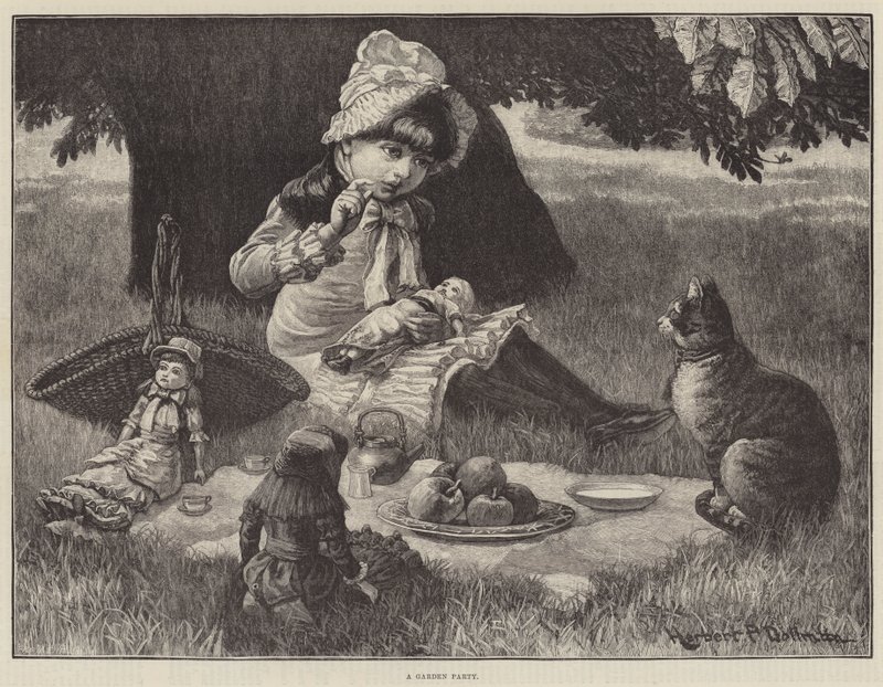 Une fête de jardin (gravure) - English School
