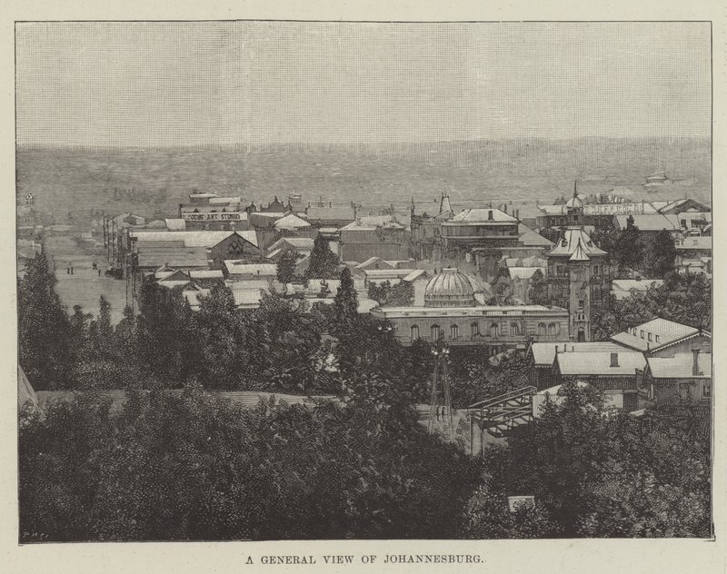 Vue générale de Johannesburg (gravure) - English School