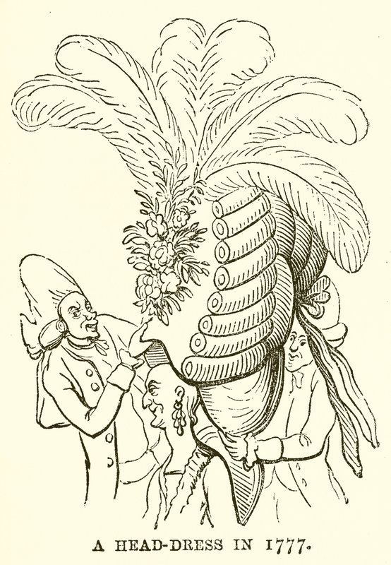 Une coiffe en 1777 - English School