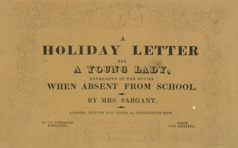 Une lettre de vacances - English School