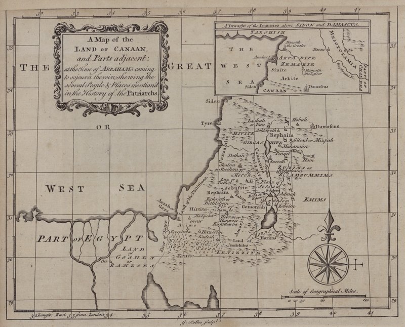 Carte du pays de Canaan et des parties adjacentes, à l