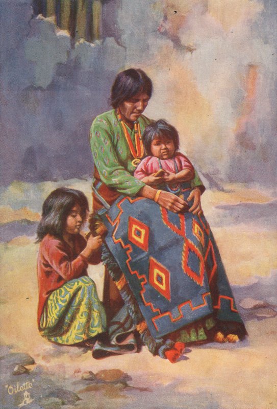 Une squaw Navajo et ses enfants - English School