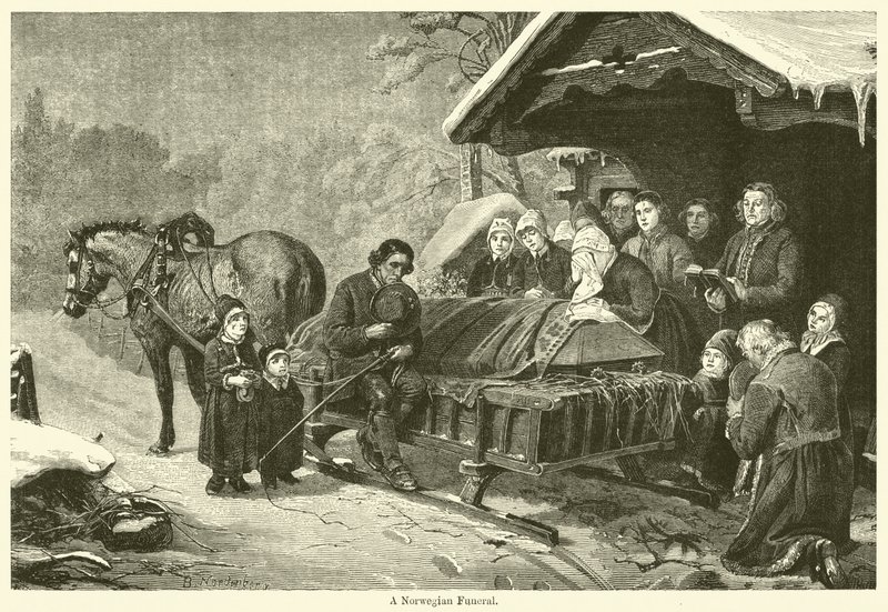Un enterrement norvégien (gravure) - English School