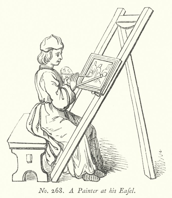 Un peintre à son chevalet - English School