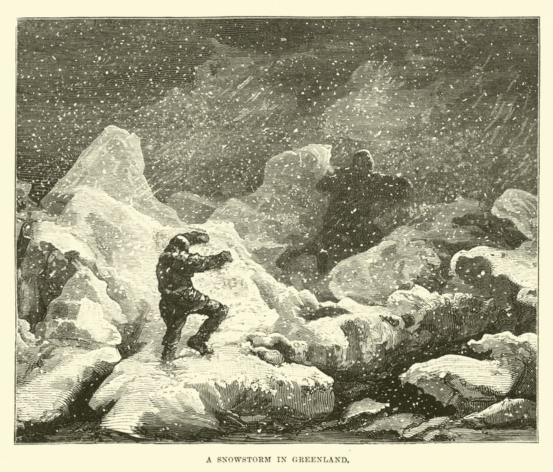 Tempête de neige au Groenland - English School