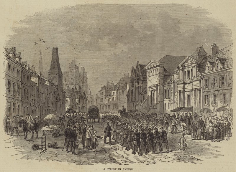 Une rue à Amiens (gravure) - English School