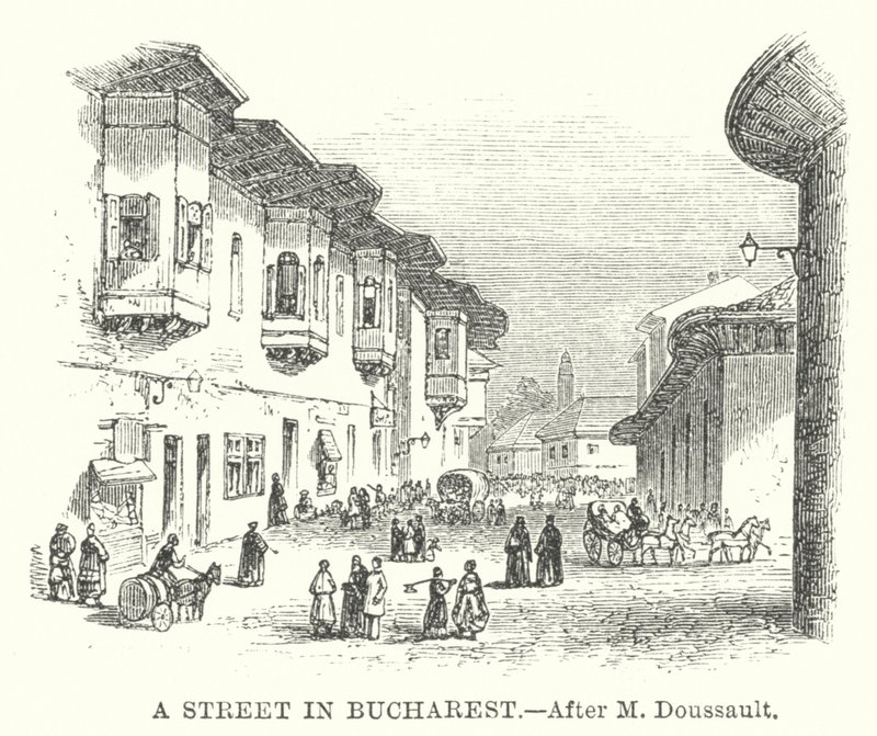 Une rue de Bucarest (gravure) - English School