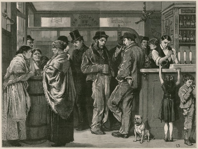 Un dimanche après-midi dans un palais de gin, dessiné sur le vif - English School