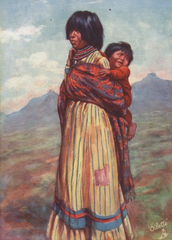 Une squaw Walapai et son bébé - English School