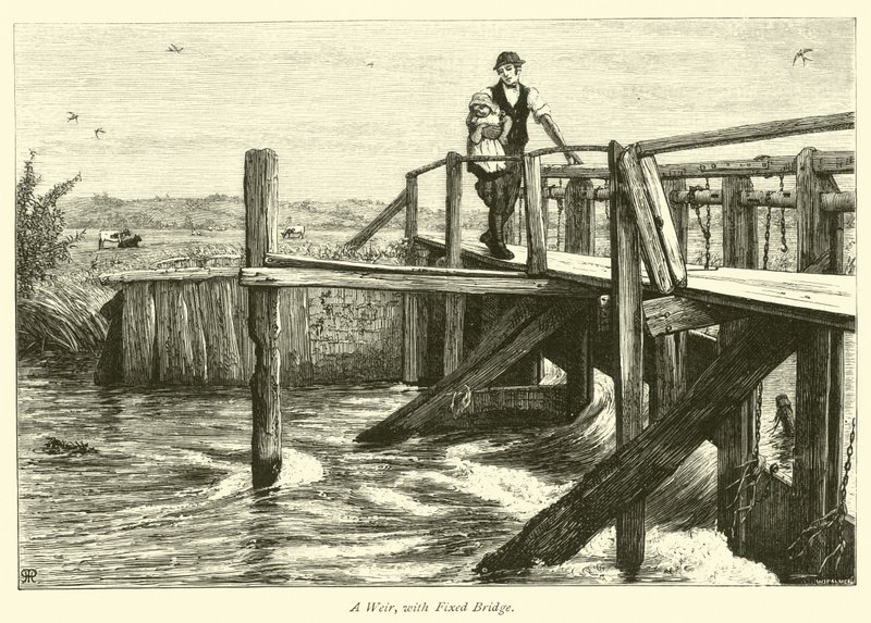 Un déversoir, avec pont fixe - English School