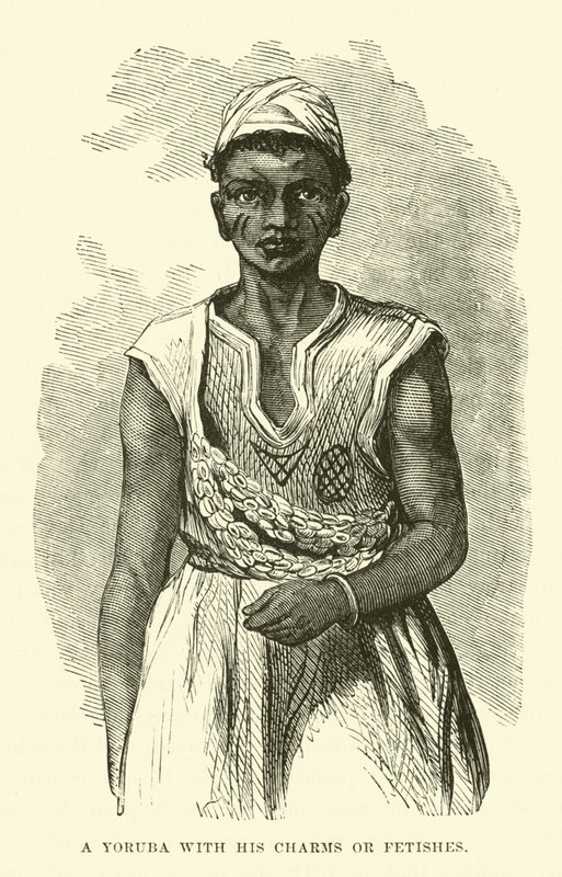 Un Yoruba avec ses charmes ou fétiches - English School
