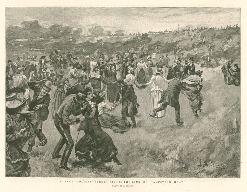 Scène de jour férié : Baiser-au-Roi sur Hampstead Heath - English School