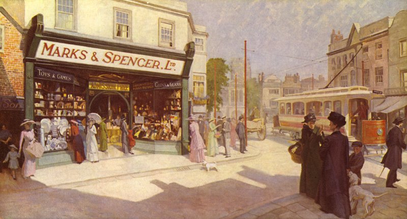Une devanture fermée en province au début des années 1920 - English School