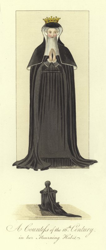 Une comtesse du XVIe siècle en habit de deuil - English School