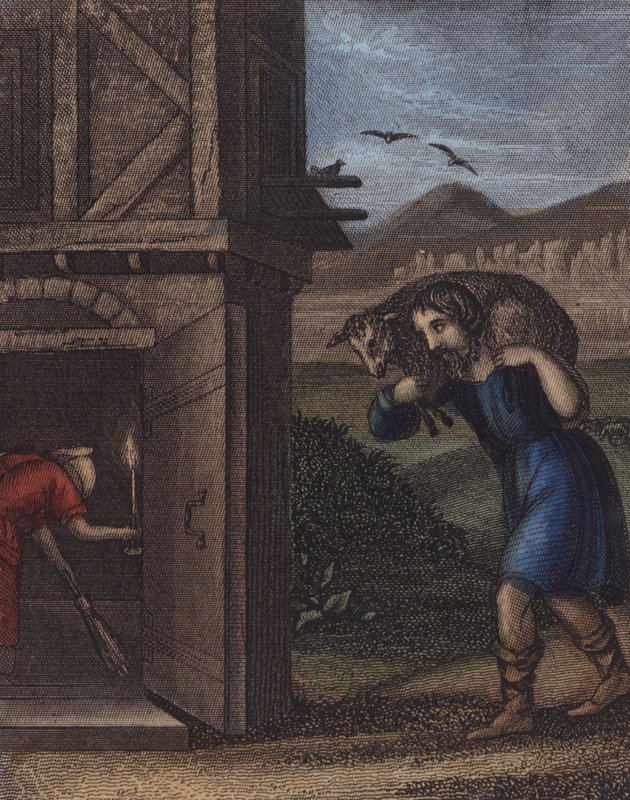 Cent moutons, de toison et de train pesants... - English School